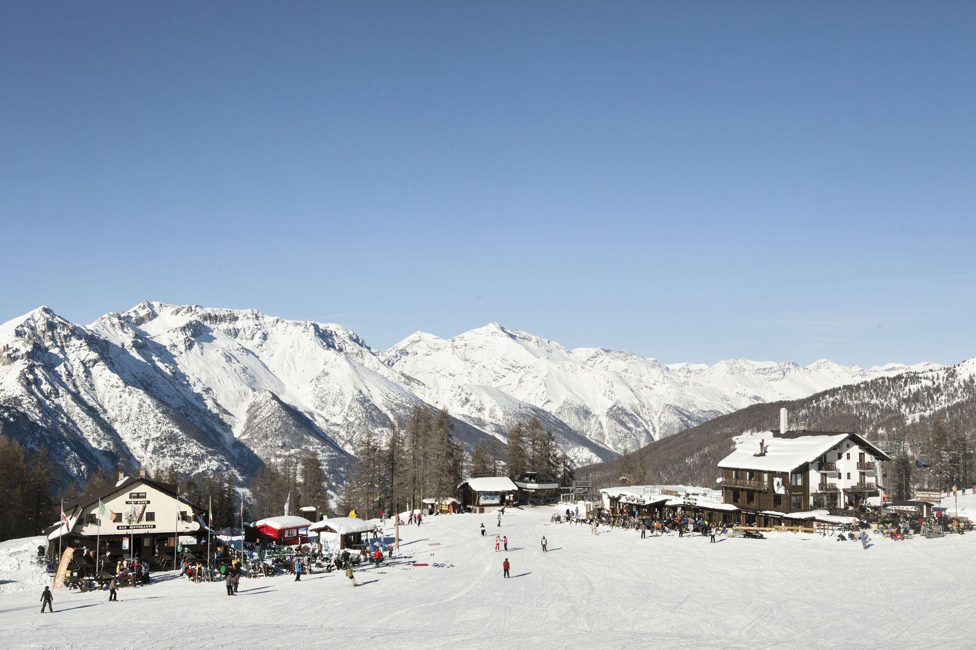 Sauze D'Oulx ski resort in winter
