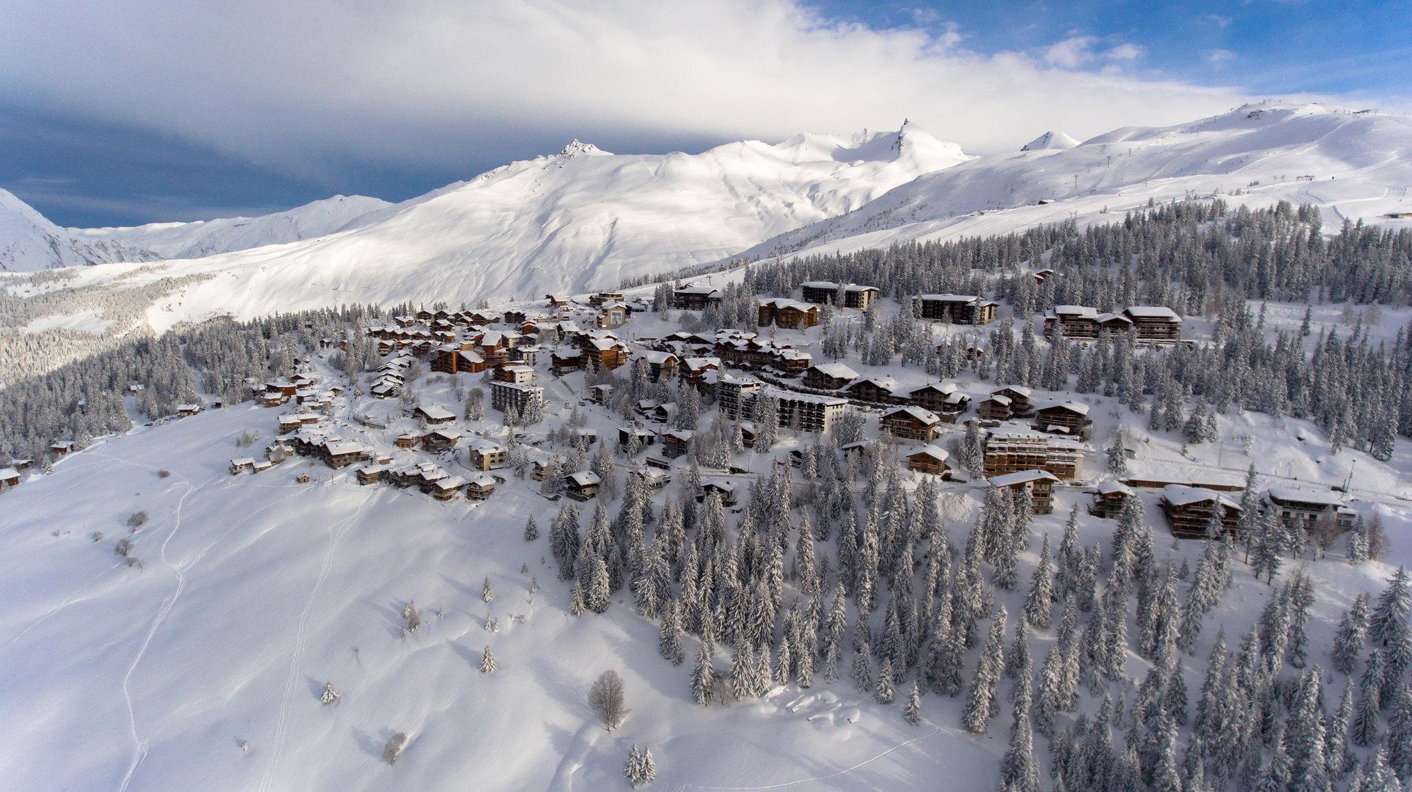 Ski town of La rosiere during winter