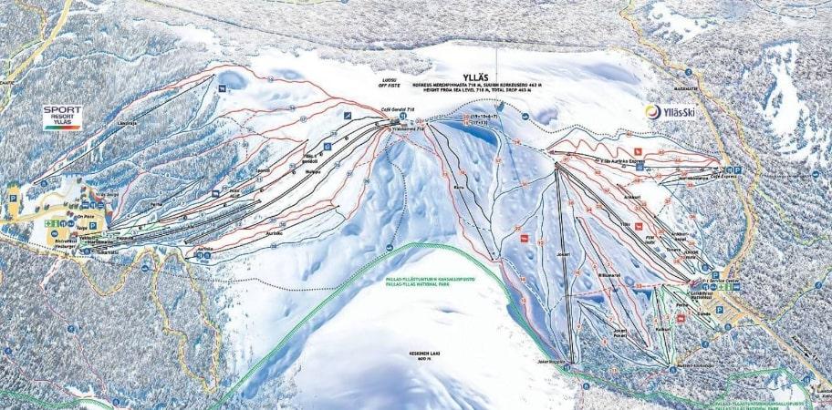 Yllas ski map